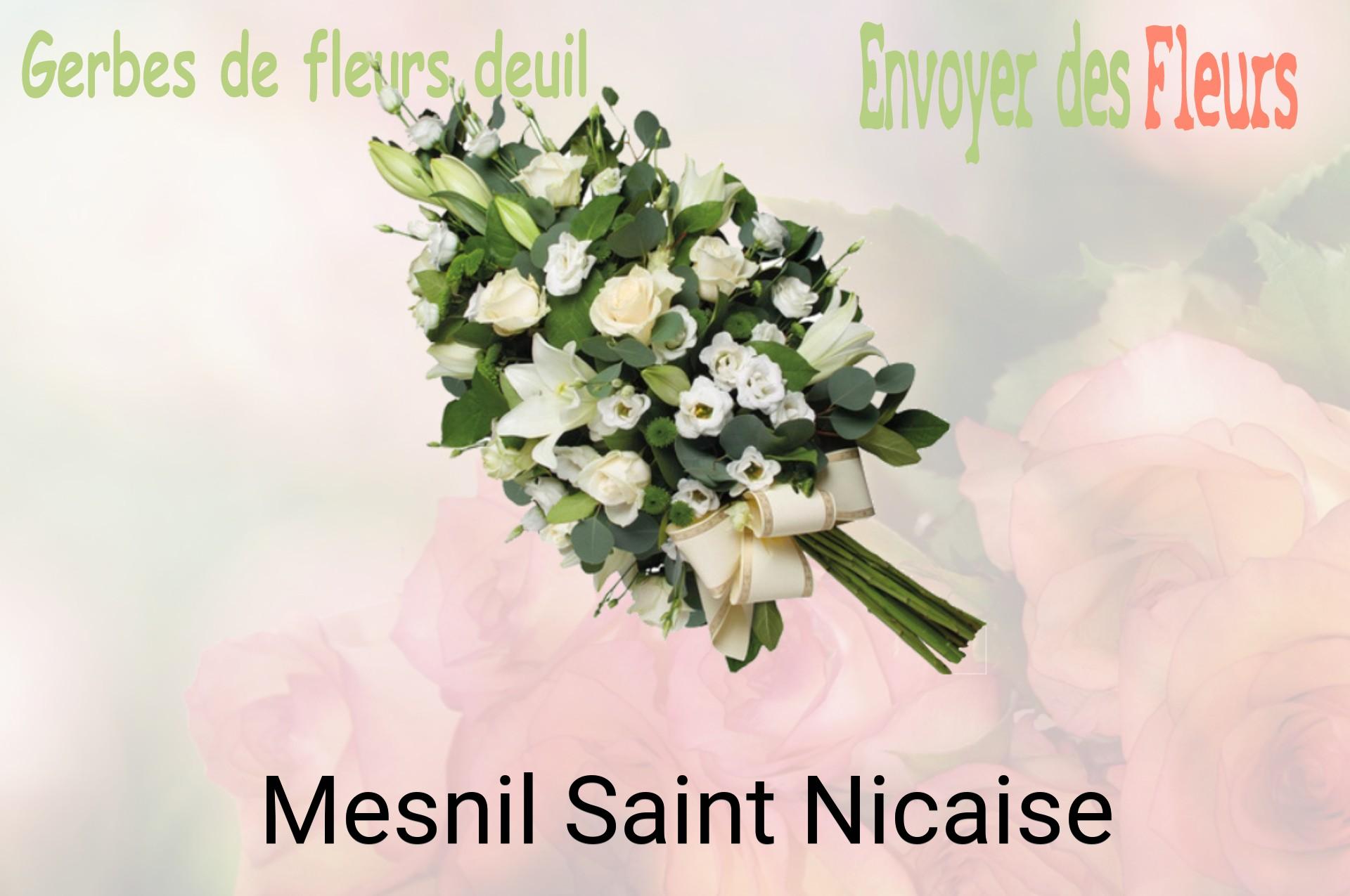 Gerbe de fleurs de deuil livrée à Mesnil-Saint-Nicaise